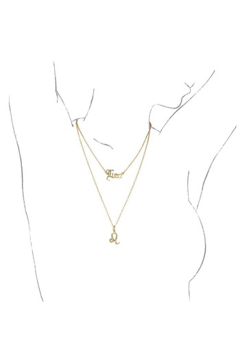 獅子座星座雙鍊項鍊。十二星座系列。兩款配色。