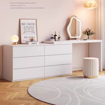 公司貨 免運 速發 附發票 斗櫃 實木桌 書桌 實木斗櫃床尾靠墻黑色櫃子臥室一體定制櫃子小戶型可伸縮梳妝臺