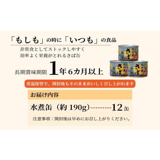 ふるさと納税 長崎県 松浦市 さば水煮缶セット(12缶) サバ さば 鯖 缶詰 非常食 保存食 海鮮 さば缶 肴 おかず 栄養 健康