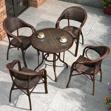 ??快速出貨 可開發票 戶外桌椅組合陽臺藤椅三件套室外庭院花園休閑茶幾藤編露臺休閑椅