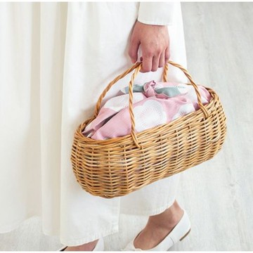 京都風呂敷包巾-伊砂紋樣 三巾-梅(粉&薄荷)