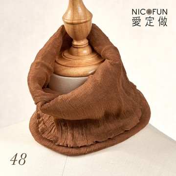 NicoFun 愛定做 木質系33 淺駝柳葉絲 百搭圍脖 圍巾 100%桑蠶絲 真絲(silk四季圍脖 圍巾 領巾 髮帶