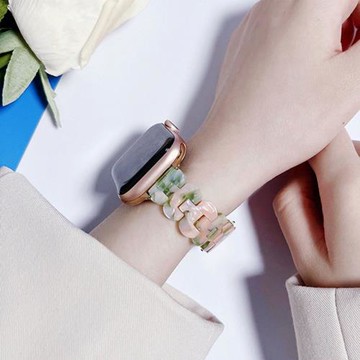 適用iwatch10表帶apple watch表帶11代樹脂細款蘋果手表表帶ultra2夏天女款創意小眾高級感ins小香風配件