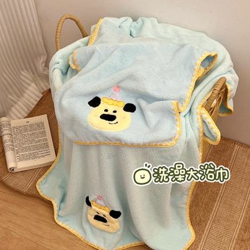 可愛小狗浴巾女吸水速干家居洗澡家用毛巾成人擦頭發干發帽三包郵