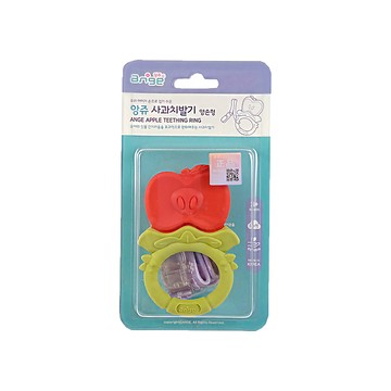 Ange 水果寶寶ST固齒器 (握環蘋果) 65x98x15mm  3個月以上  蘋果 紅色 + 綠色  1個