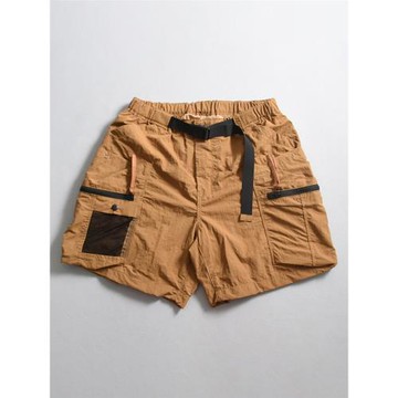 蘇打男裝夏季多口袋機能戶外網格直筒五分褲寬松休閑版工裝短褲