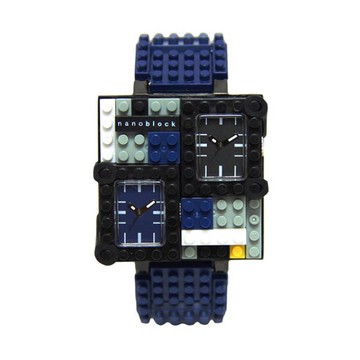 【nanoblock】自由組藝系列樂高積木錶-藍Ｘ黑)/TVM-06