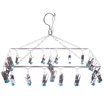 特力屋 不鏽鋼方型秒收曬衣架24夾