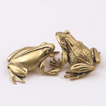 純銅青蛙鑰匙扣掛件茶寵鎮紙擺件男女創意手工汽車兒童禮物禮品1入