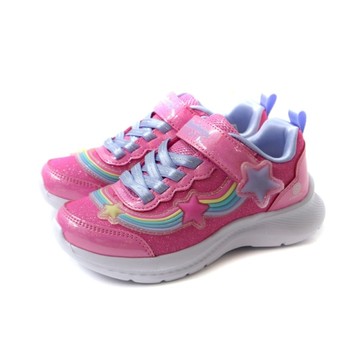 SKECHERS S-LIGHTS 運動鞋 電燈鞋 有開關 魔鬼氈 中童 童鞋 桃紅色 303724LPKMT no032