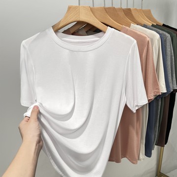 設計所在 專注內搭系列 莫代爾T恤寬鬆大尺碼圓領上衣(八色 S-3XL可選)