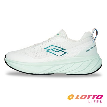 【LOTTO 義大利】女 寬楦 RUN FLOW 輕量避震跑鞋(白/果綠-LT6AWR5375)