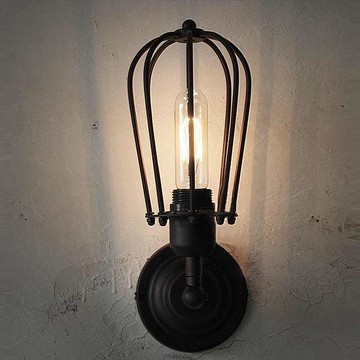 【威森家居】美式 小鐵籠防風壁燈 現貨原木工業風現代簡約復古吸頂燈吊燈壁燈大廳客廳臥室陽台燈具LED設計師L170483