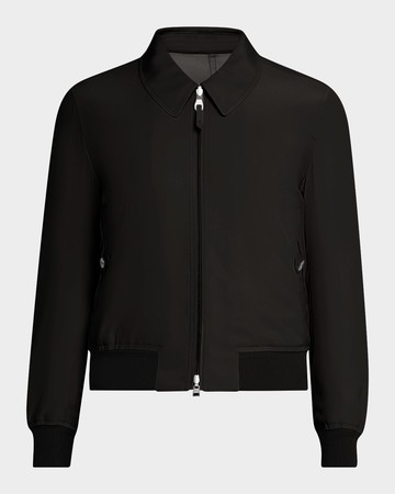 Men's Silk Satin Reversible Bomber Jacket