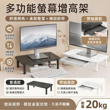 台灣現貨🌞螢幕增高架 筆電置物架 電腦架 增高架 螢幕架 電腦螢幕架 桌上置物架 電腦桌 鏤空散熱 三檔高度調節