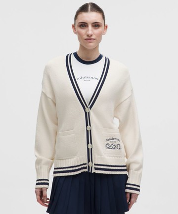 Cotton Tennis Cardigan Sweater Size XS