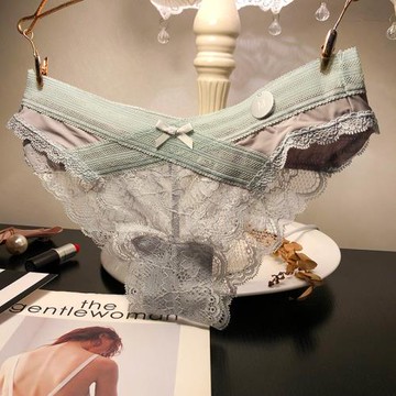 3送1 性感蕾絲內褲X交叉性感半包套誘惑透視三角褲 低腰棉檔