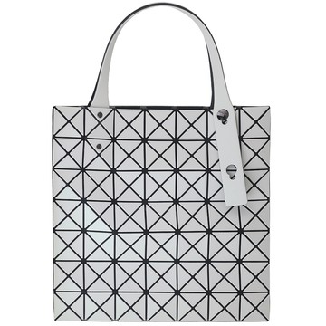 ISSEY MIYAKE 三宅一生 BAOBAO 白霧面方格7x7側肩/手提包