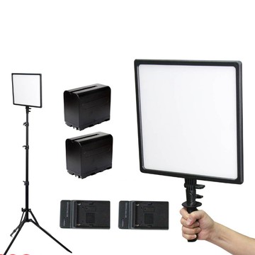FotoOne LED-550SC超柔平板燈直播影視持續可裝電池外拍高顯色可調色溫亮度學校教學影片