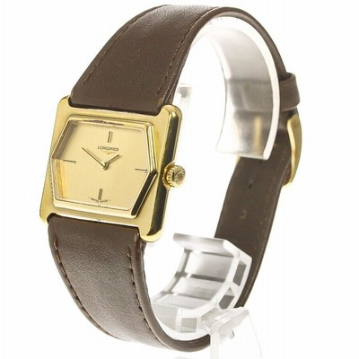 LONGINES 手巻き スクエア型 ゴールド ロンジン LONGINES スクエア ゴールド文字盤 手巻き Cal.5602