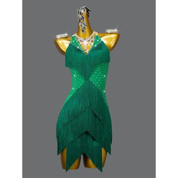 高級版拉丁舞服2025新款高級感比賽服表演出花服裝流蘇連衣裙solo