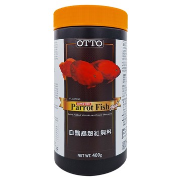 OTTO 建興水族 血鸚鵡超紅飼料 XL 額外添加維生素和微量元素  400g  1L  1瓶