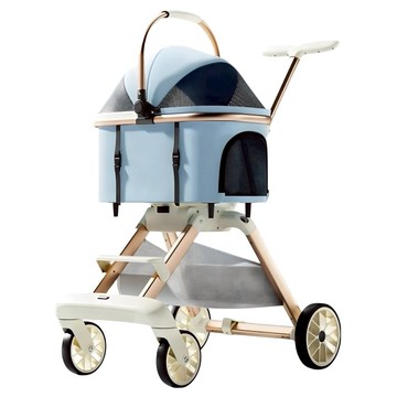 3baby 三個寶 可分離轉把寵物車  1個  天藍色