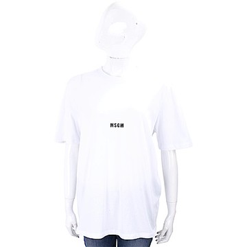 MSGM Micro Logo 純棉白色寬版T恤