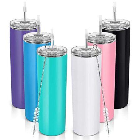 特別価格Stainless Steel Skinny Tumbler Set, Insulated Travel Tumbler with Closed Lid, 20 Oz Slim Water Tumbler Cup for Coffee Water Hot Cold D並行輸入