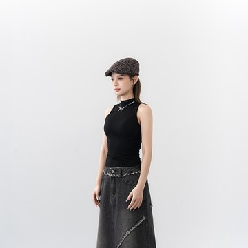 QUEENSHOP_F 女裝 配色格紋造型毛呢小偷帽 兩色售 現+預 【07021009】