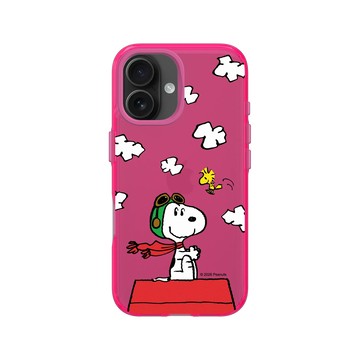 iPhone 16 Clear 粉漾桃 - 史努比 Snoopy - 小小飛行員