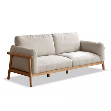 hoi!源氏木語柏林橡木可拆洗小三人座布沙發 Y83H01 砂礫白