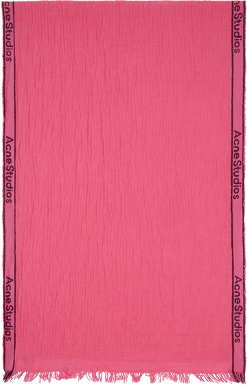 Acne Studios 粉色 Logo Tape 围巾