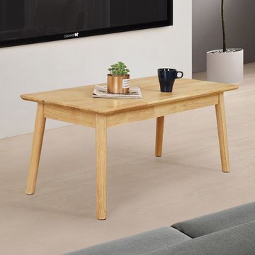 【Homelike】 喜家居100cm實木茶几-原木色(2526)