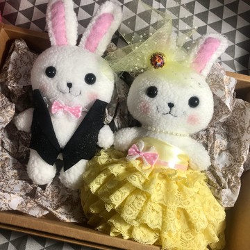 RABBIT LULU結婚兔 萊姆口味蛋糕蓬裙 安床娃娃 婚禮擺飾 車頭綵