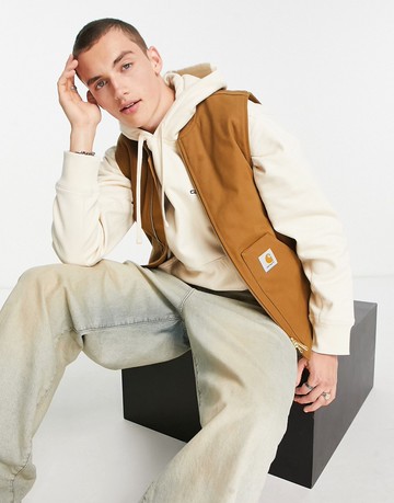 Carhartt WIP lined gilet vest in brown