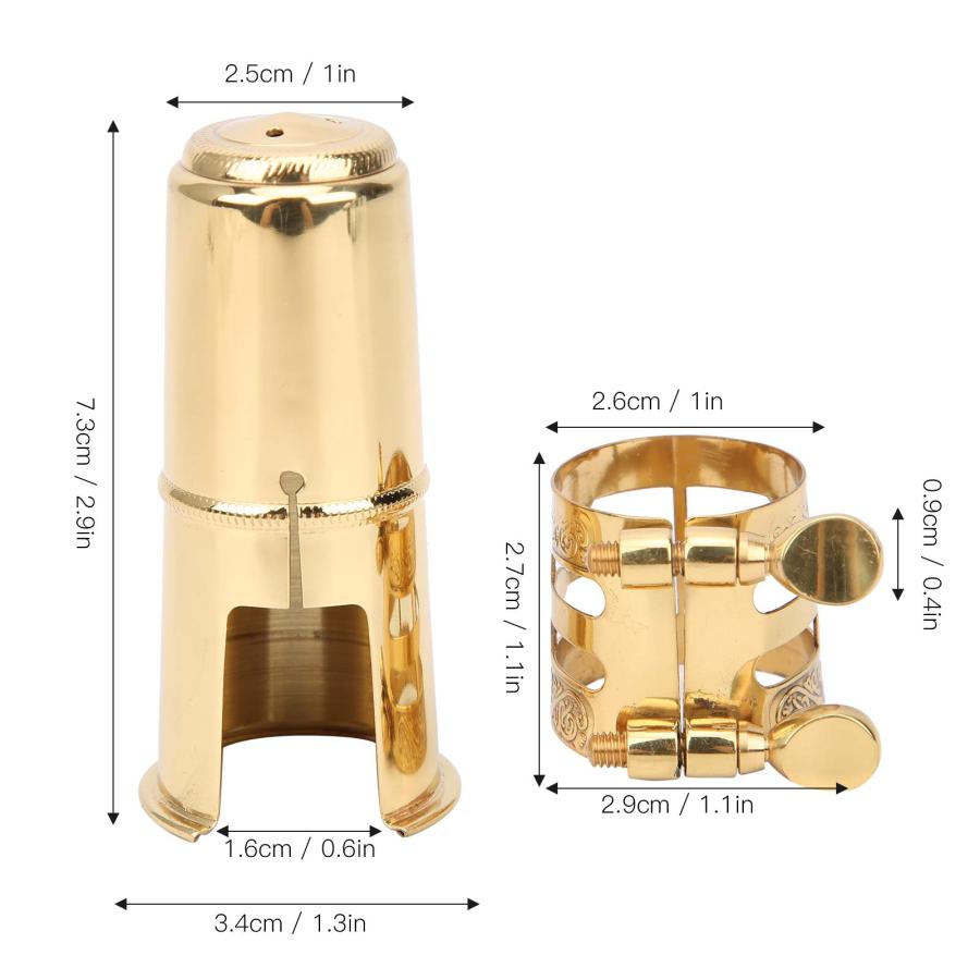 アルトサックスマウスピースキット,リガチャーキャップファスナーパーツサックスメタル楽器アップグレードパーツ