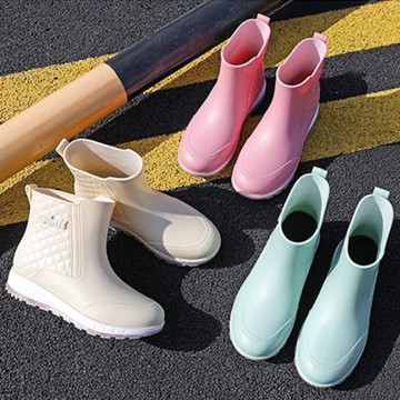 【韓國KW美鞋館】時髦炫彩雨季必備韓國人氣防水防滑短中筒雨靴(雨鞋/騎士雨鞋/膠鞋/洗車/廚房/工作鞋)