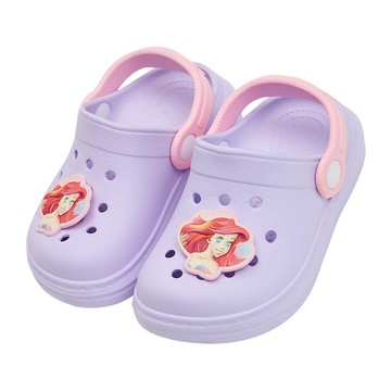 THE LITTLE MERMAID 小美人魚 兒童款 洞洞防水布希鞋 立體造型園丁鞋  130mm  愛麗兒紫