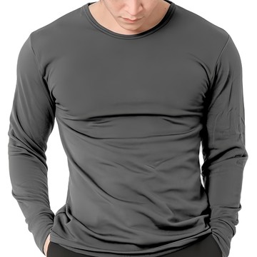 MI MI LEO 韓版圓領刷毛內著保暖衣 發熱衣 圓領 3件  M-L  深灰