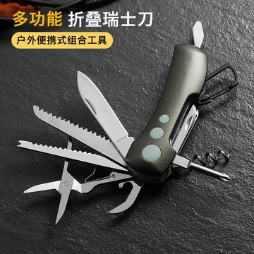 不銹鋼折疊軍士刀瑞士多功能小刀戶外EDC工具卡野外求生末日生存