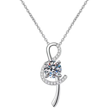 CF Diamond 項鍊 莫桑鑽 高度淨度 歐式禮盒組  1克拉  璀璨音符