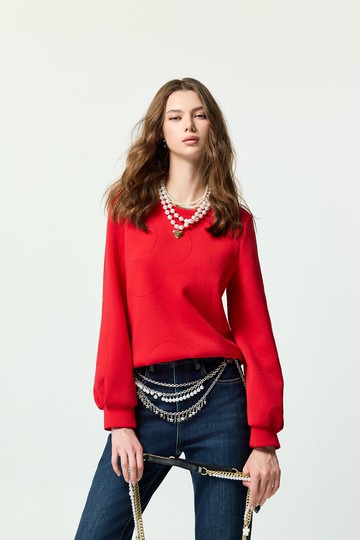 火焰色燒花形單品上衣