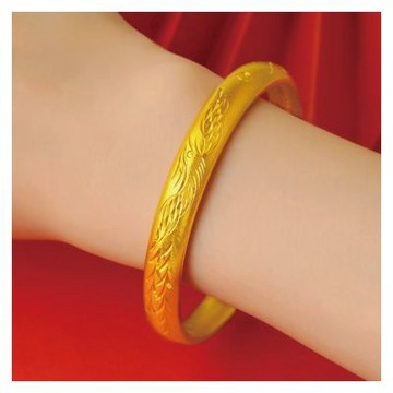 【Hera 赫拉】古法沙金噴砂龍鳳心經手環手鐲 H115021507