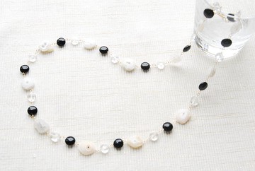 太陽能石英、水晶和瑪瑙單色項鍊 14kgf