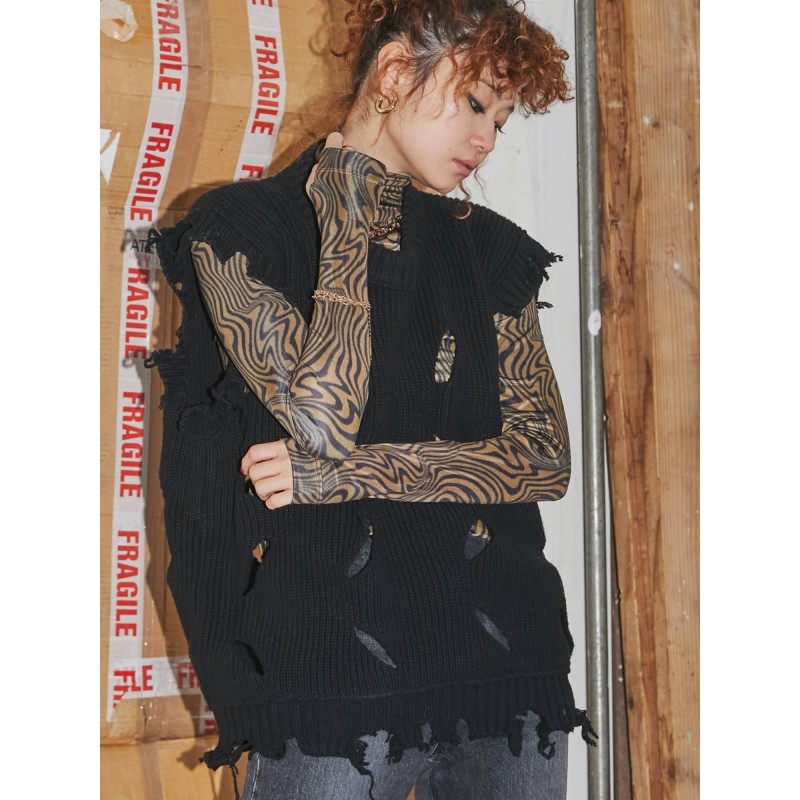 公式】EMODA(エモダ)【VEQUM】WAVE CUT OUT KNIT VEST | LINEショッピング