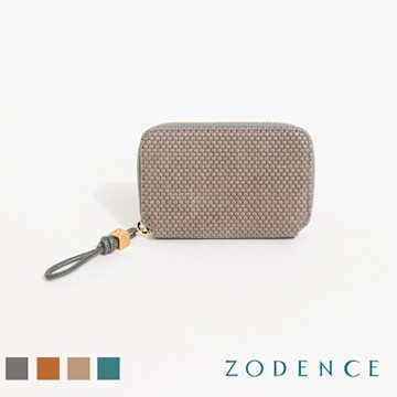 ZODENCE SHELL進口真皮貝殼紋理卡片零錢包-多色