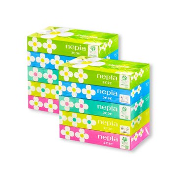 (2組10盒超值組)日本Nepia王子-可愛花朵圖案細緻柔軟雙層抽取式衛生紙150抽x5盒/組(Nepinepi家庭號清潔面紙,妮飄如廁擦拭潔膚巾,FSC認證無螢光劑紙手帕)