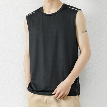 【M-5XL大尺碼🔥】 夏季冰絲背心 冰絲短袖 運動健身無袖T 透氣涼感 寬鬆百搭 型男必備 男生衣著