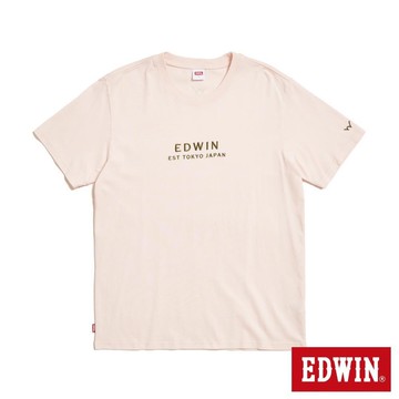 EDWIN 男裝 簡約刺繡印花短袖T恤 (淡粉紅)